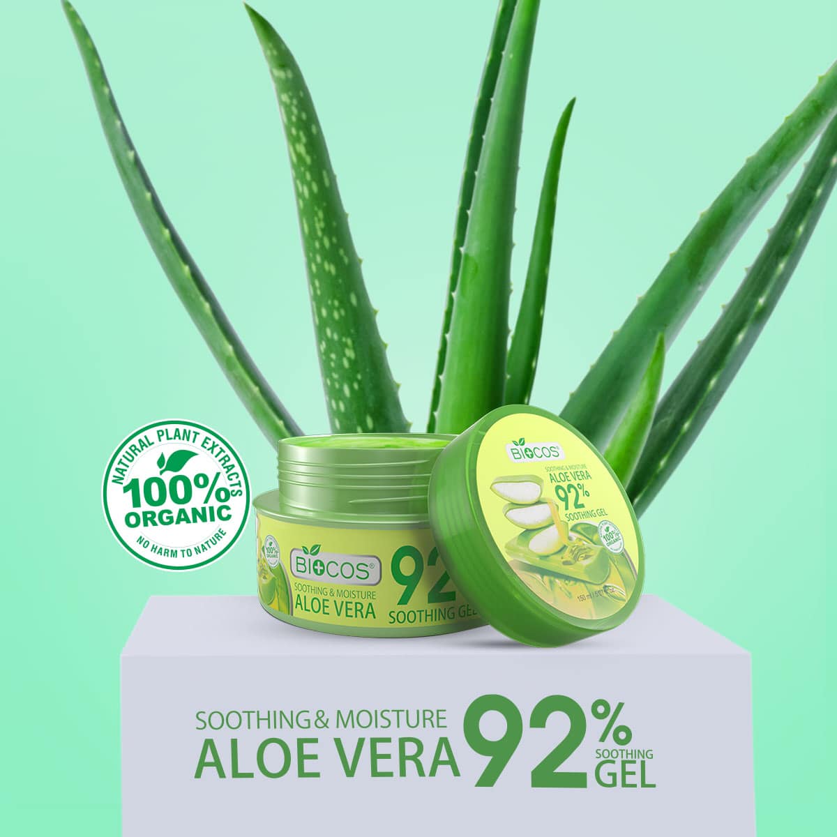 Biocos Aloe Vera 92% Soothing Gel 150 ML