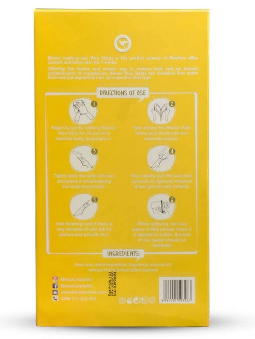 Blesso Waxing Strips ( Fresh Lemon ) for Dry Skin