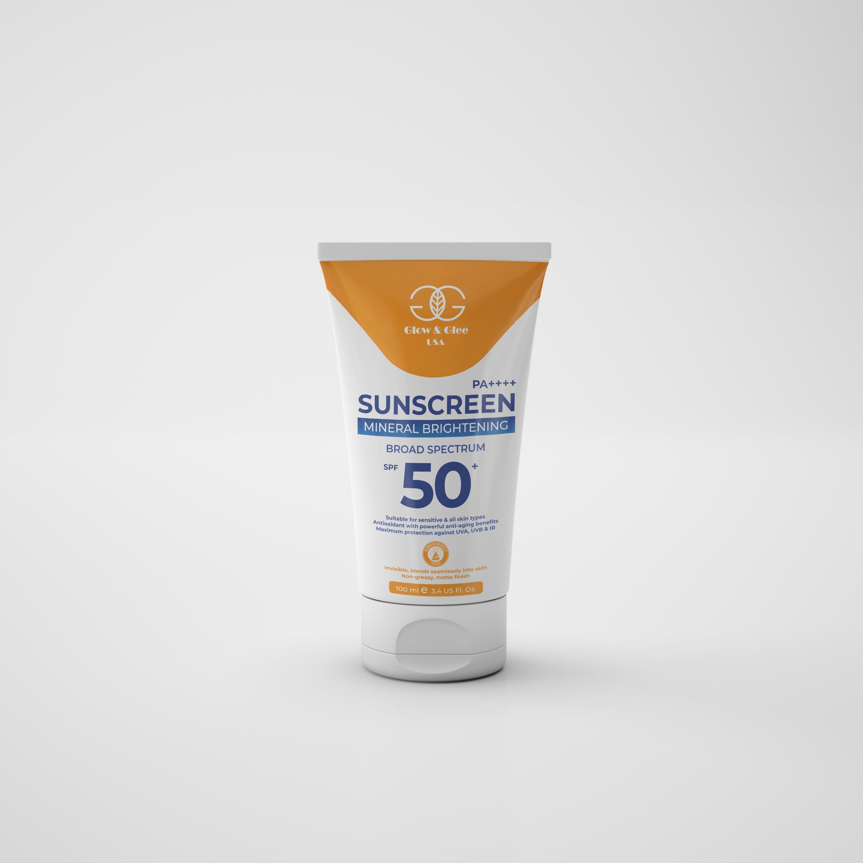 Glow & Glee Sunscreen Mineral Brightening Broad Spectrum SPF 50 100 ML