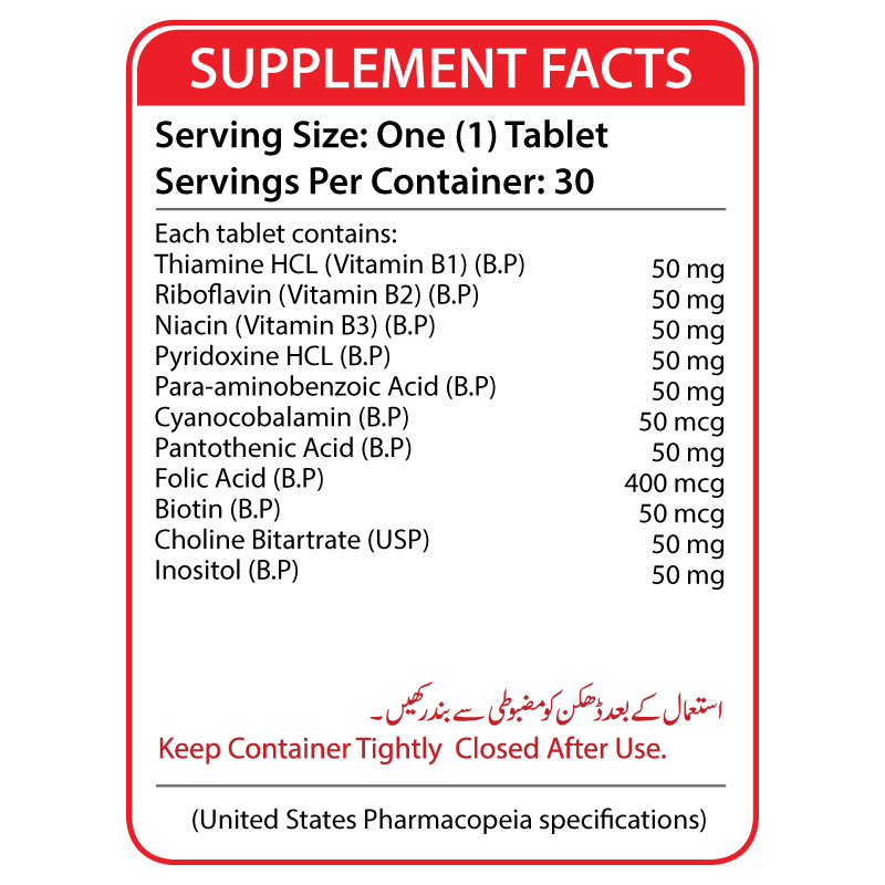 Nutrifactor B-50 B-Complex 30 Tabs