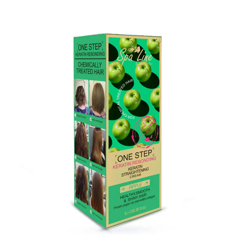 Spa Line One Step Keratin Rebonding, Straightening Cream Apple 1000 ML