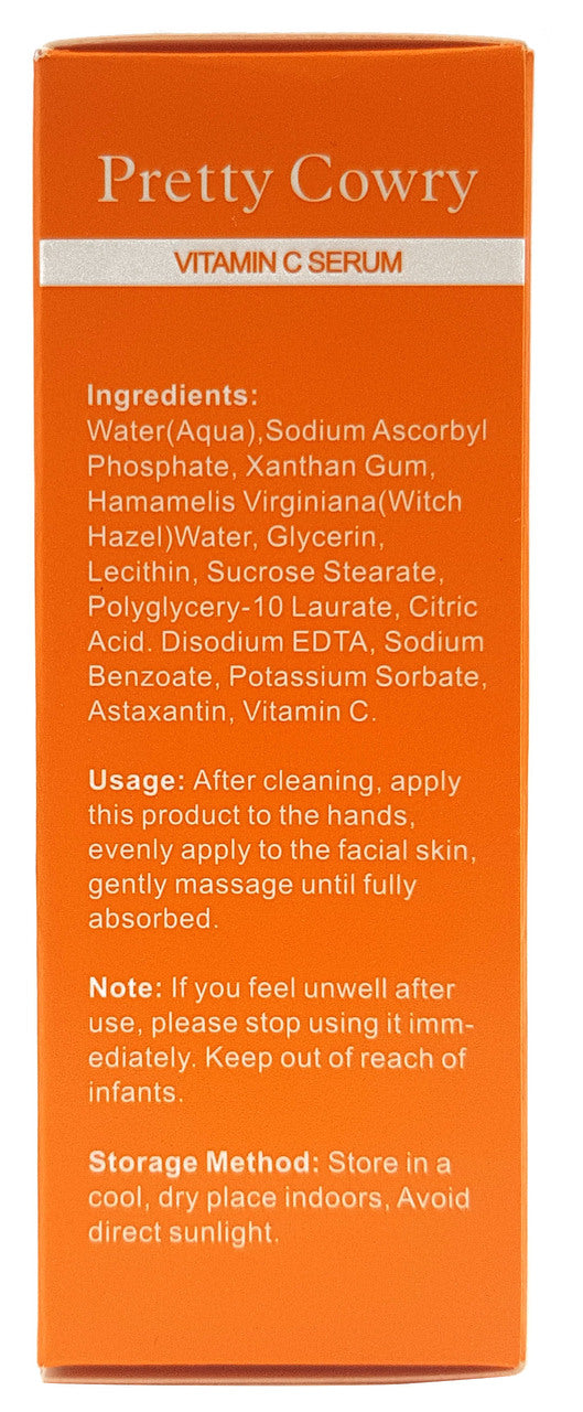 Pretty Cowry Vitamin C Serum , Hyaluronic Acid with Orange Extract - 30ml