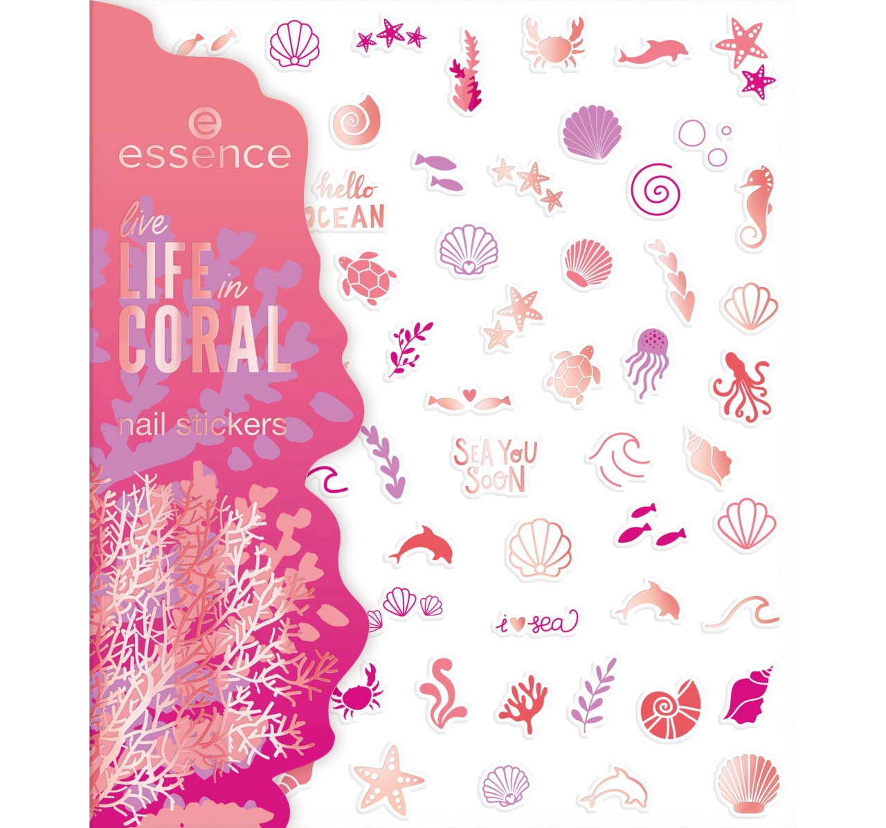 Essence Live Life In Coral Nail Stickers 01