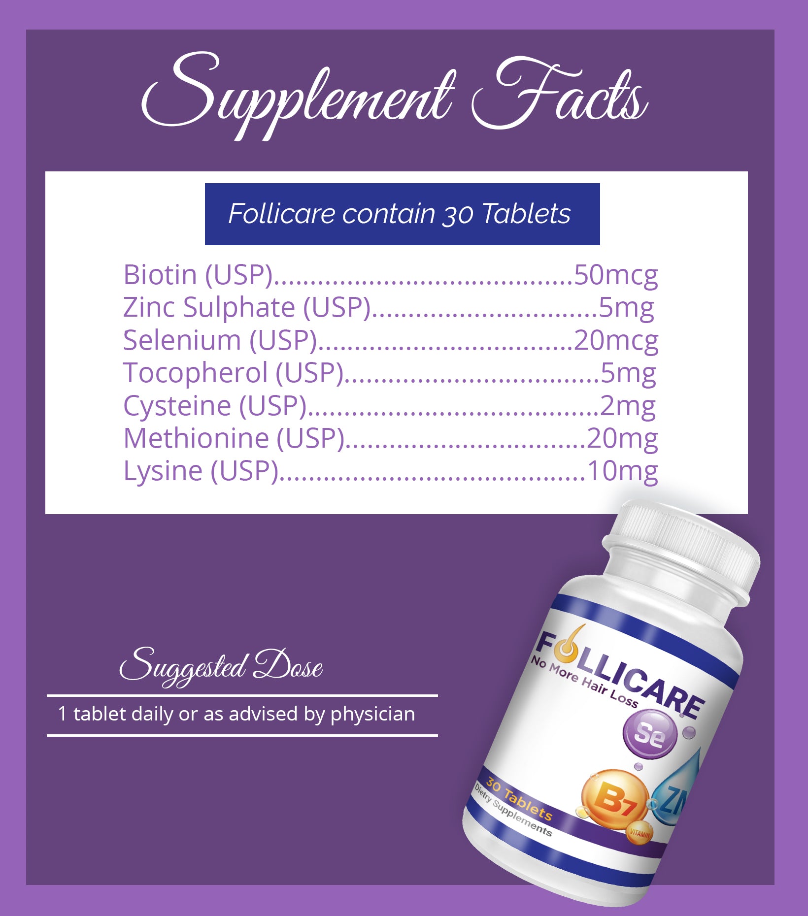 Follicare Vitamin No More Hair Loss 30 Tabs
