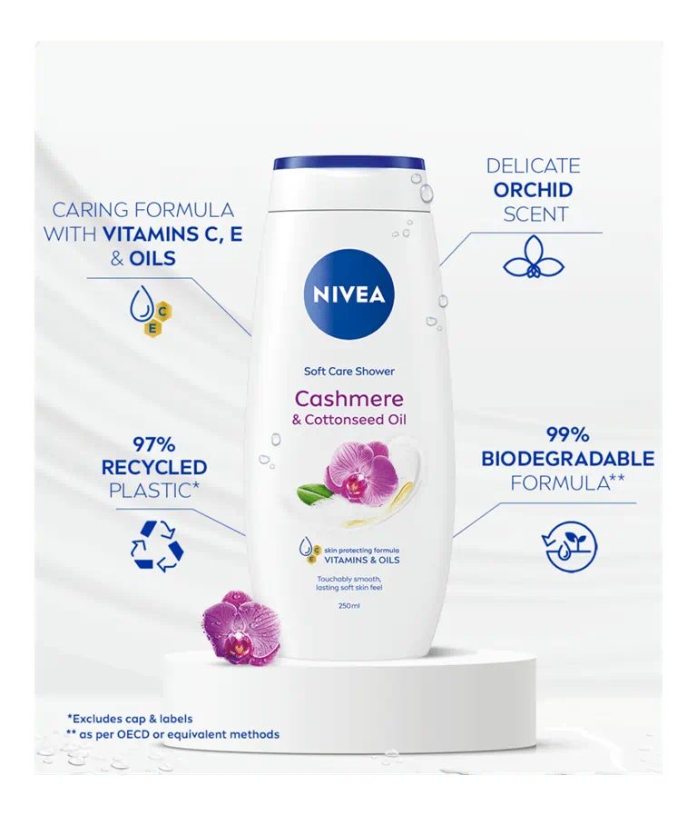 Nivea Shower Cream Cashmere & Cotton Seed Oil 250 ML