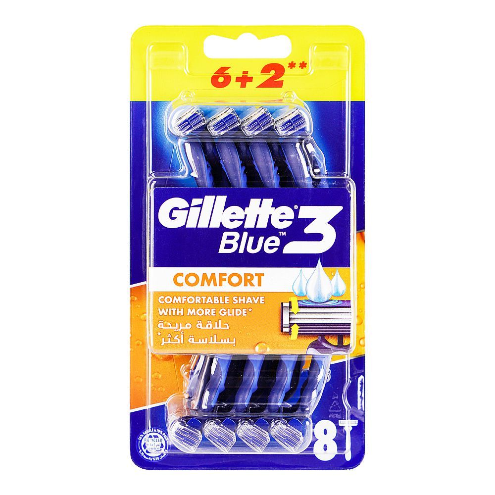 Gillette Blue 3 Comfort Disposable Shaving Razors For Men 8-Pack