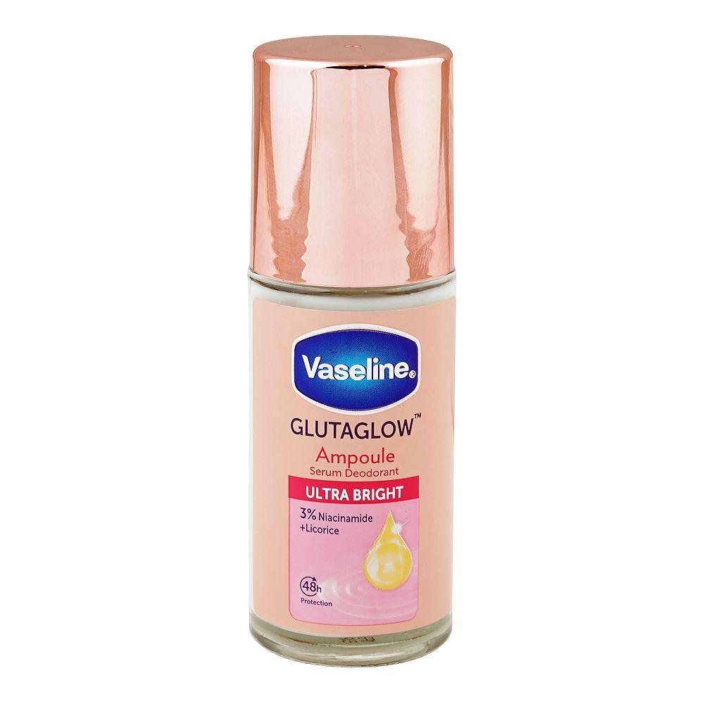 Vaseline Gluta Glow Ampoule Ultra Bright Serum Deodorant Roll On Niacinamide Licorice 45 ML