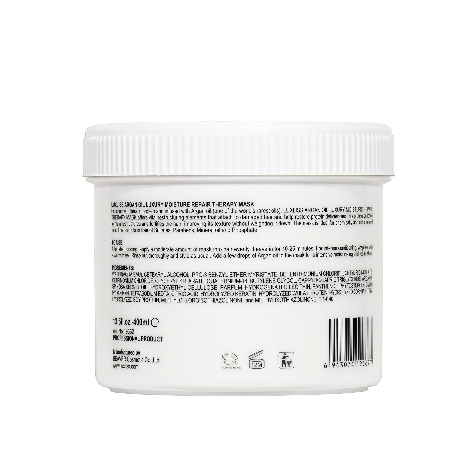 Luxliss Argan Oil Luxury Intensive Moisture Therapy Mask 400 ML