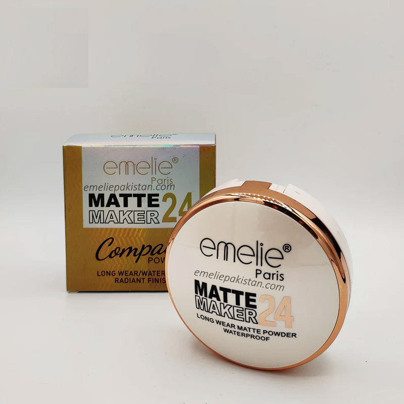 Emelie 2 In 1 Matte Maker 24 Face Compact Powder