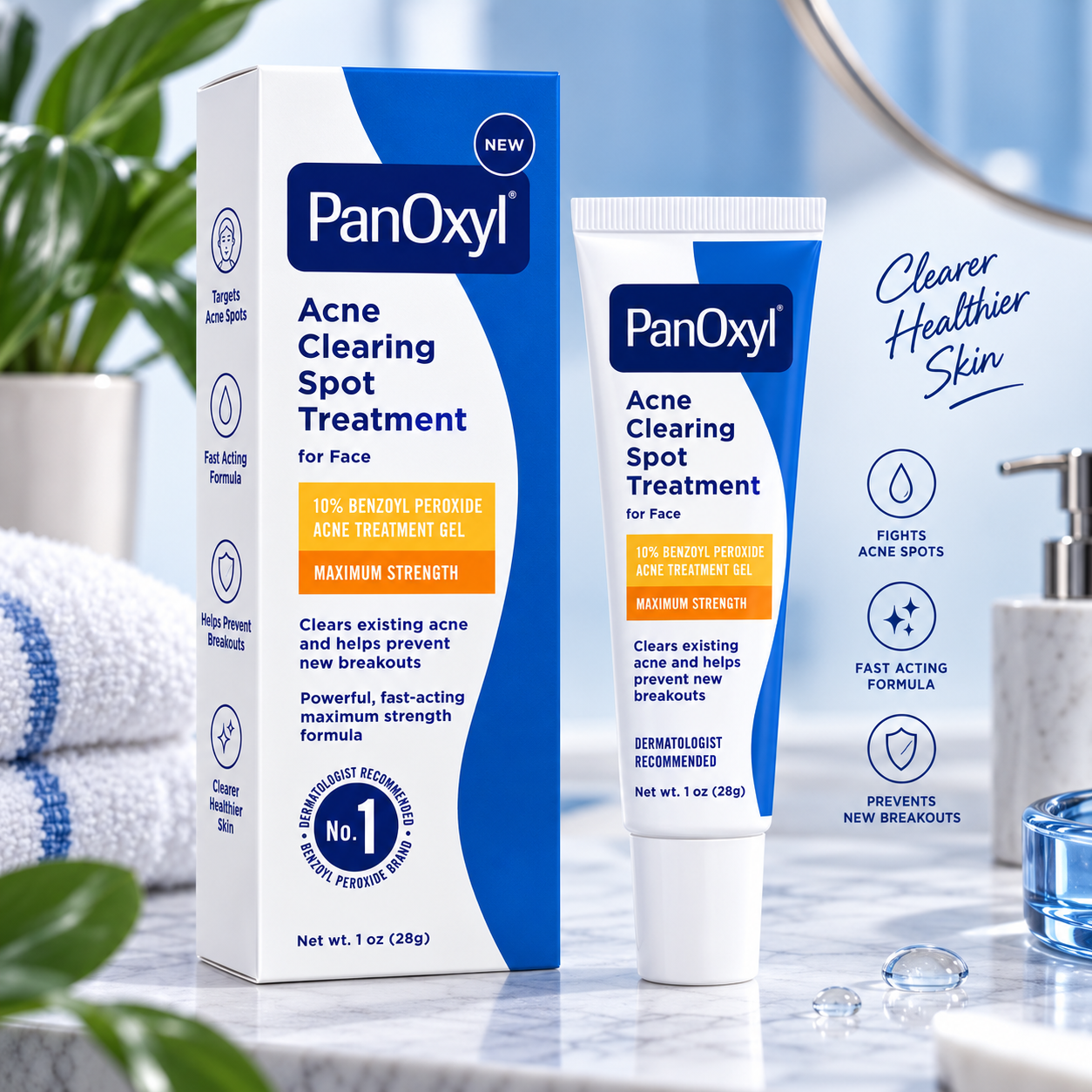 PanOxyl Acne Clearing Spot Treatment, 10% Benzoyl Peroxide 28 Gm
