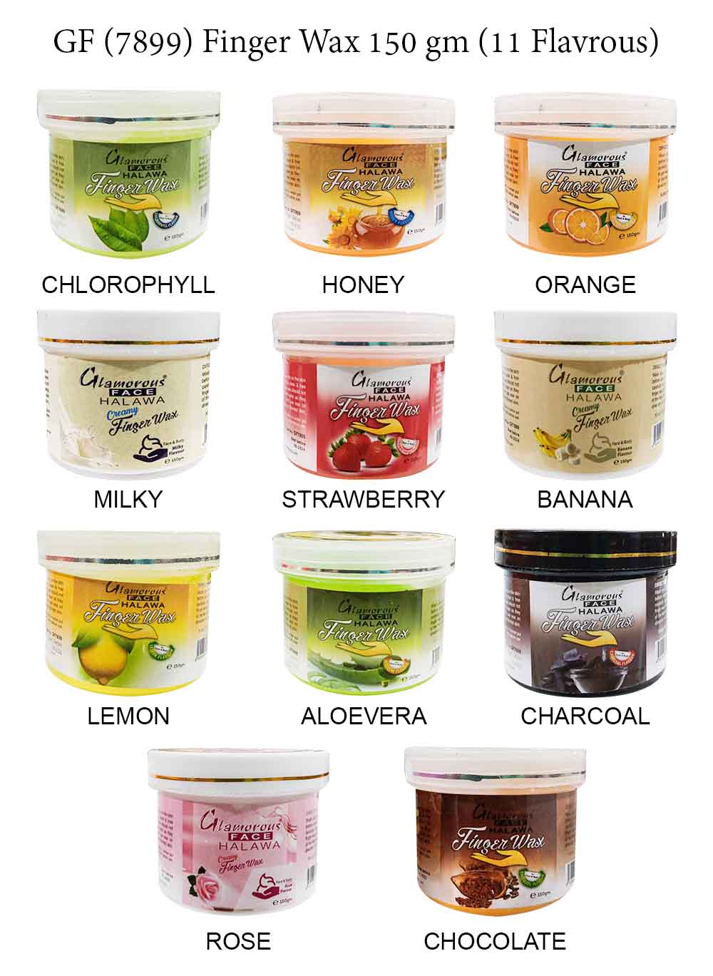 Glamorous Face Finger Wax 150 GM 11 Flavors