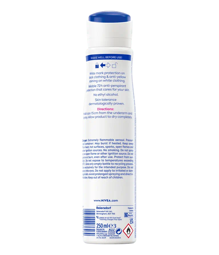 Nivea  Black & White Original 72h Anti-Perspirant Deodorant Spray 250 ML