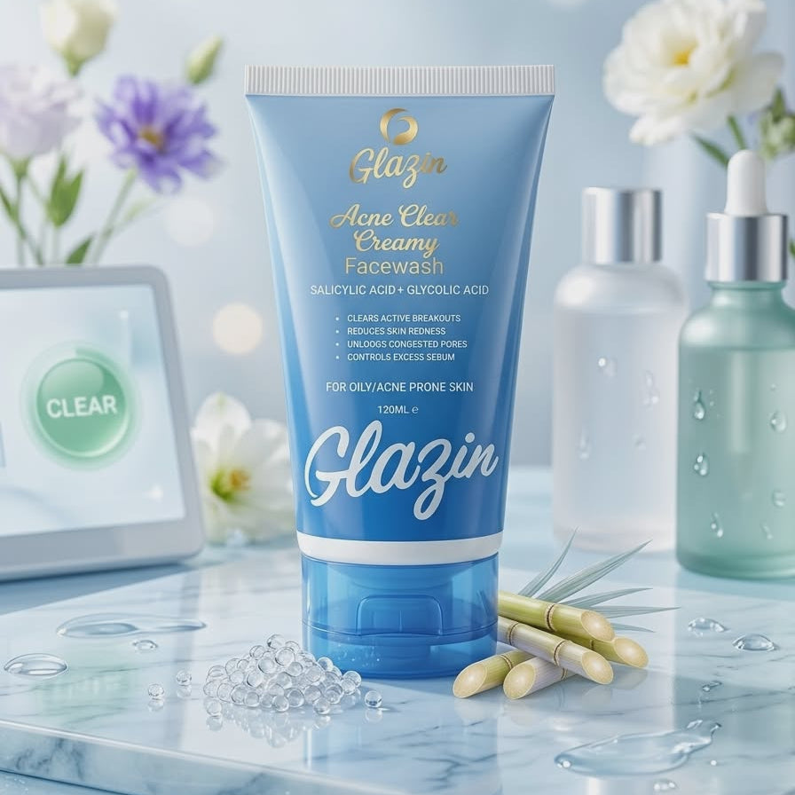 Glazin Acne Clear Creamy Facewash 120 ML