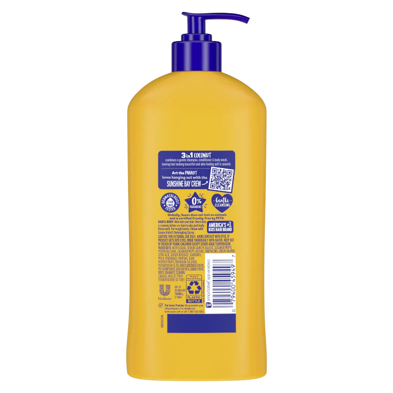 Suave Kids 3-in-1 Shampoo, Conditioner, Body Wash Coconut Splash