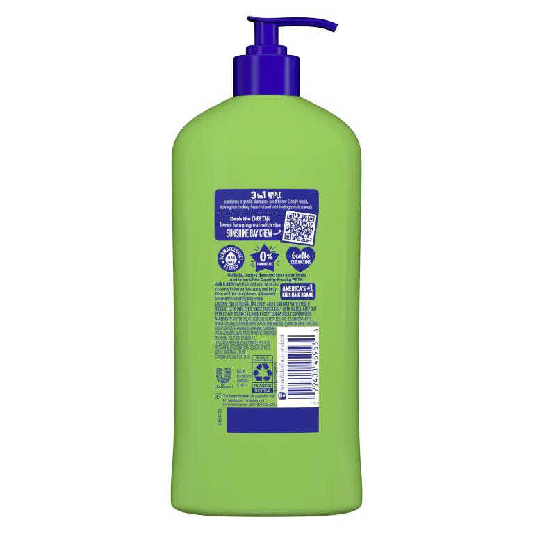 Suave Kids Silly Apple 3-in-1 Shampoo, Conditioner, Body Wash 700 ML