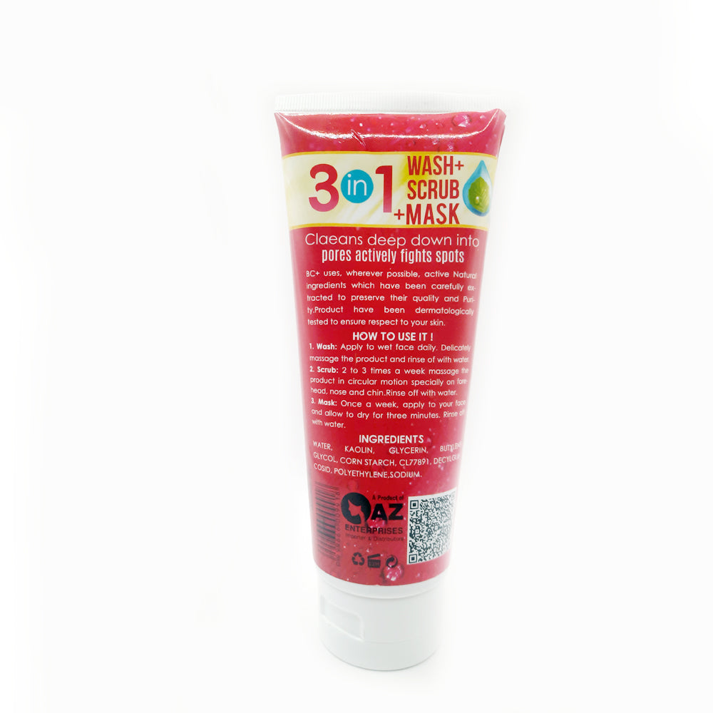 BC+ Pure Active 3 in 1 Wash + Scrub + Mask 200 ML