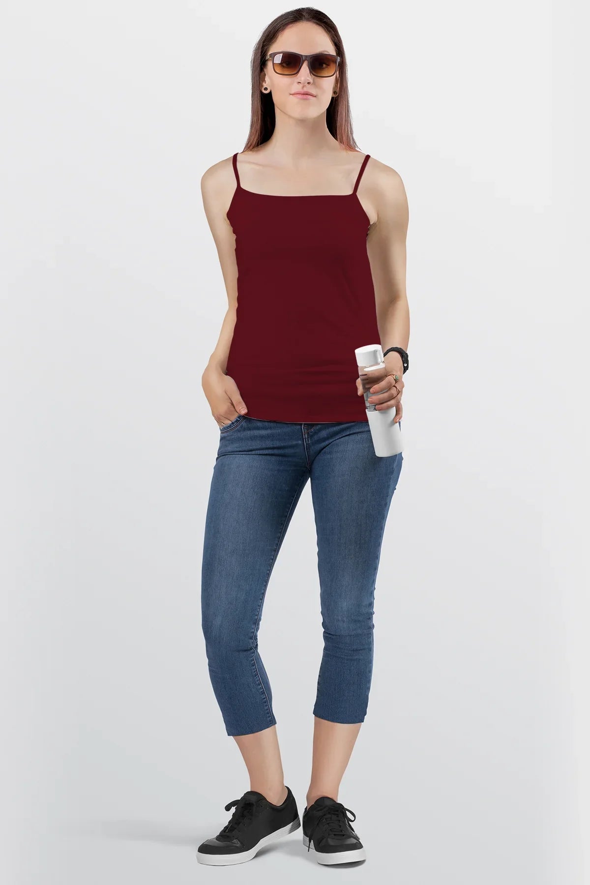 BLS Colleen Stretchable Cotton Camisole Bordeaux