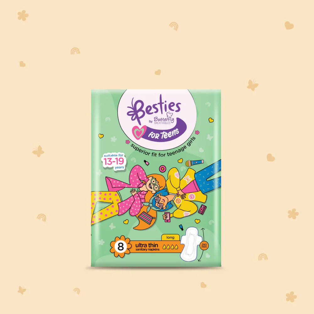 Besties by Butterfly Breathables Teens Long 8 Pcs