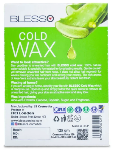 Blesso Cold Wax with Aloe Vera Extract 125 GM