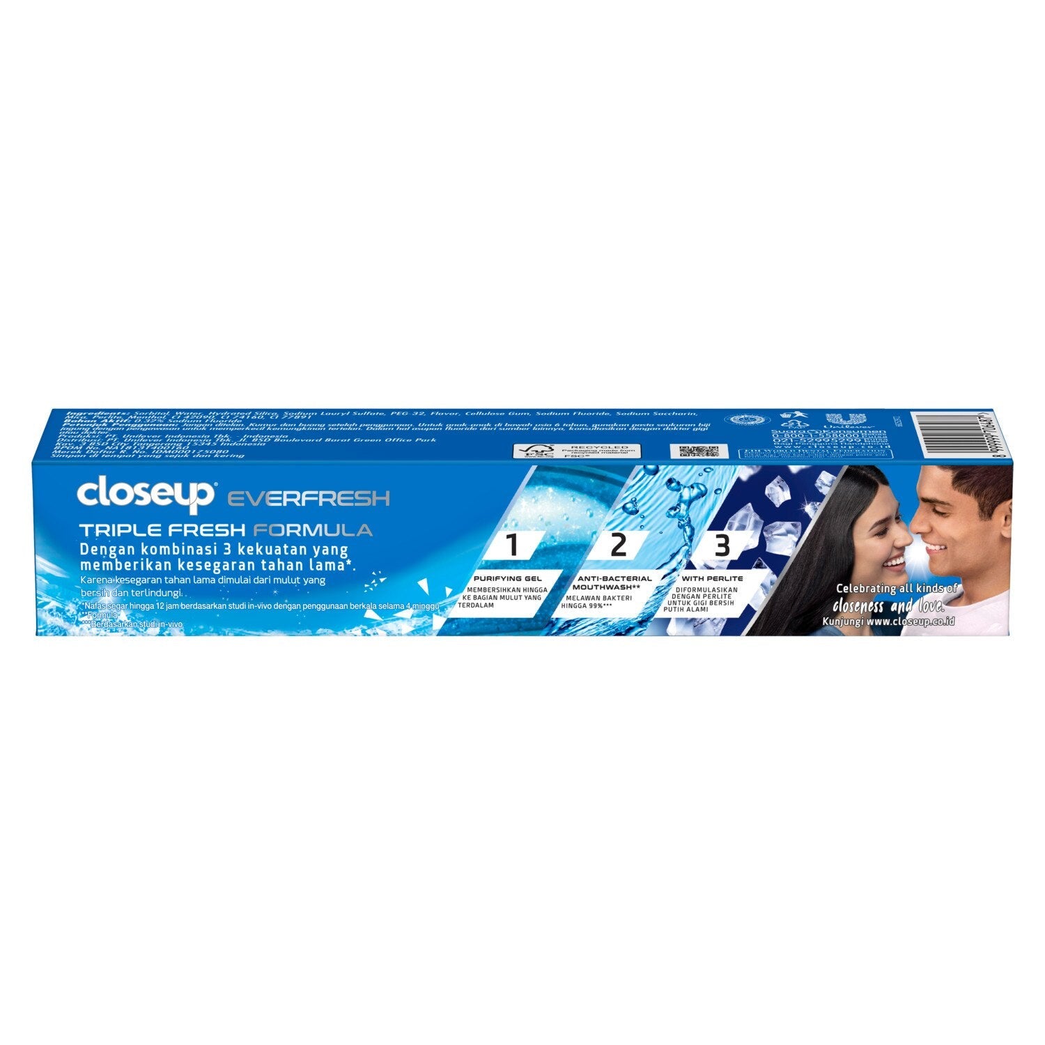Closeup EverFresh Triple Fresh Formula Icy White Toothpaste 160 GM
