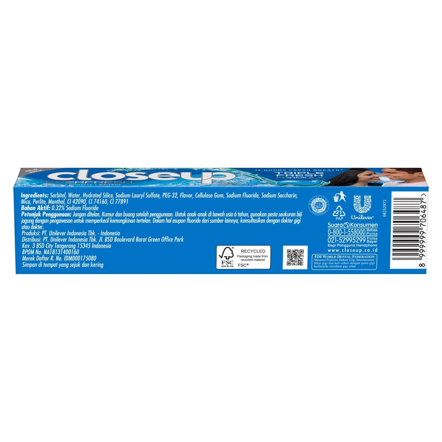 Closeup EverFresh Triple Fresh Formula Icy White Toothpaste 160 GM