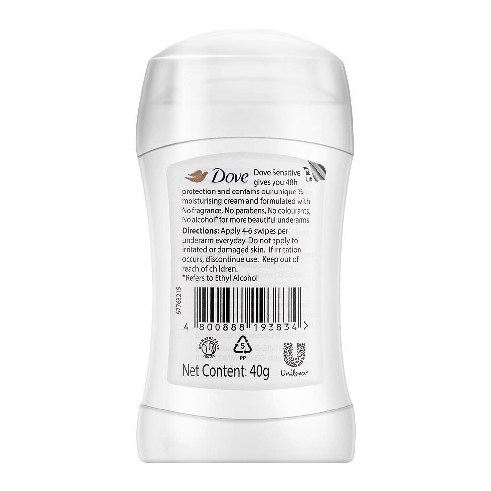 Dove Sensitive Antiperspirant Stick 40 GM