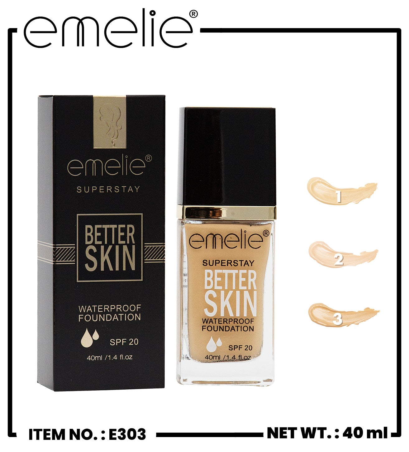 Emelie Better Skin Foundation SPF 20 40 ML
