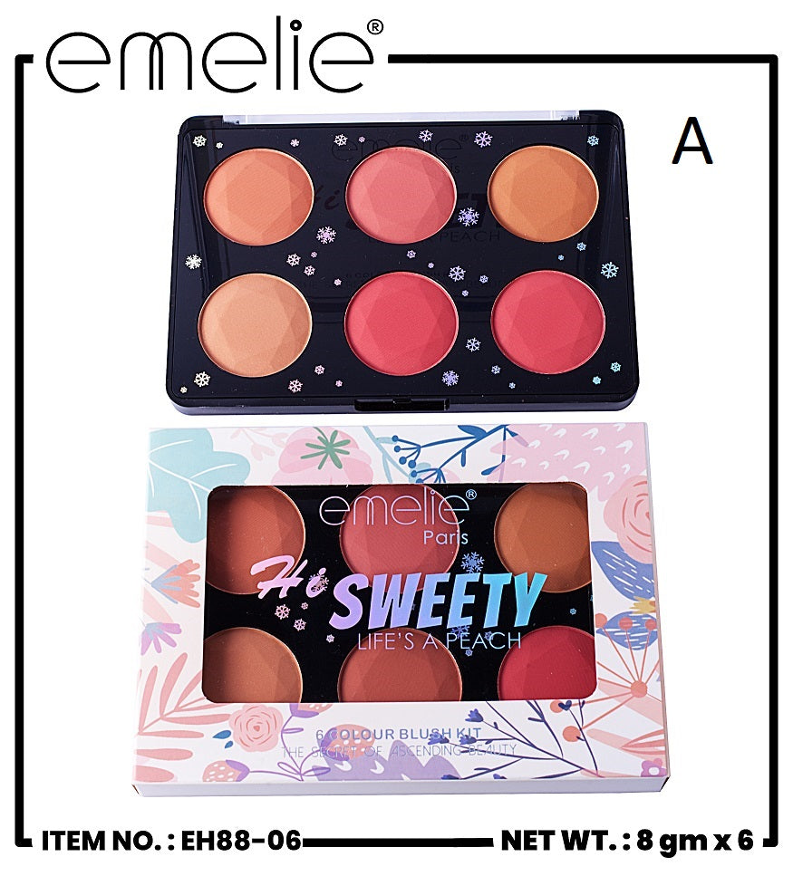 Emelie Hi Sweety 6 Colour Blush Kit