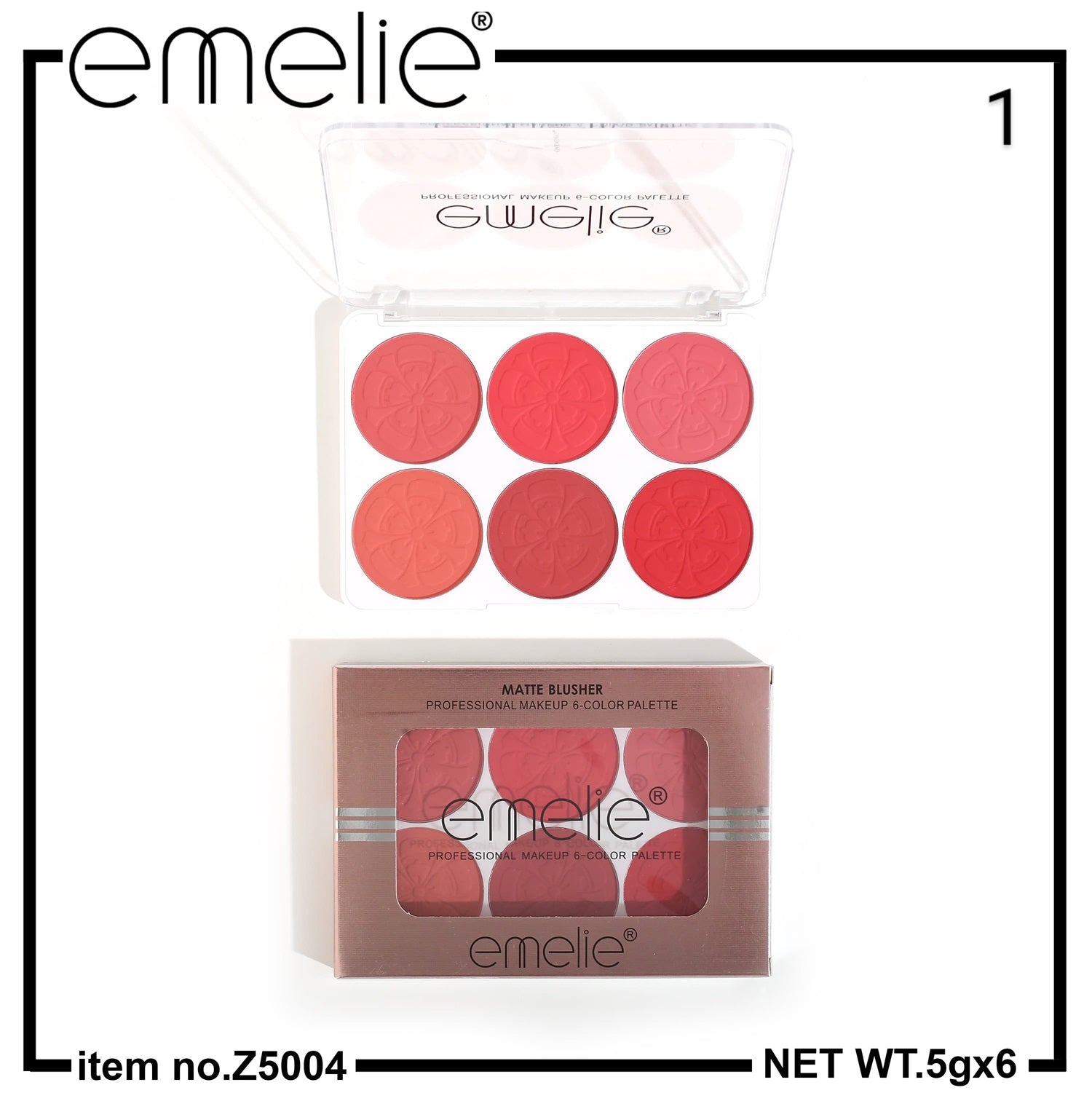 Emelie Matte Blusher 6 Color Pallete