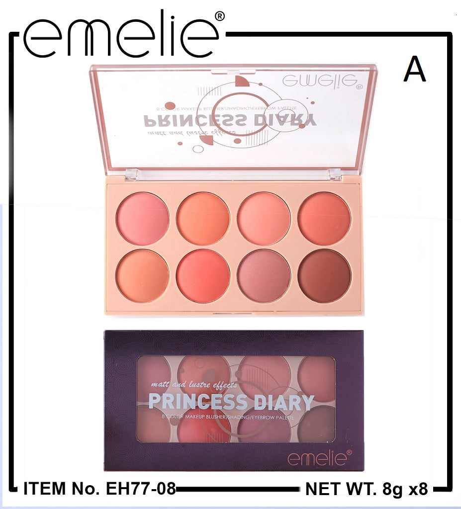 Emelie Princess Diary 8 Color Blusher & Eyeshadow