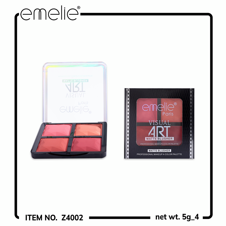 Emelie Visual Art Matte Blusher 4 Color Palette