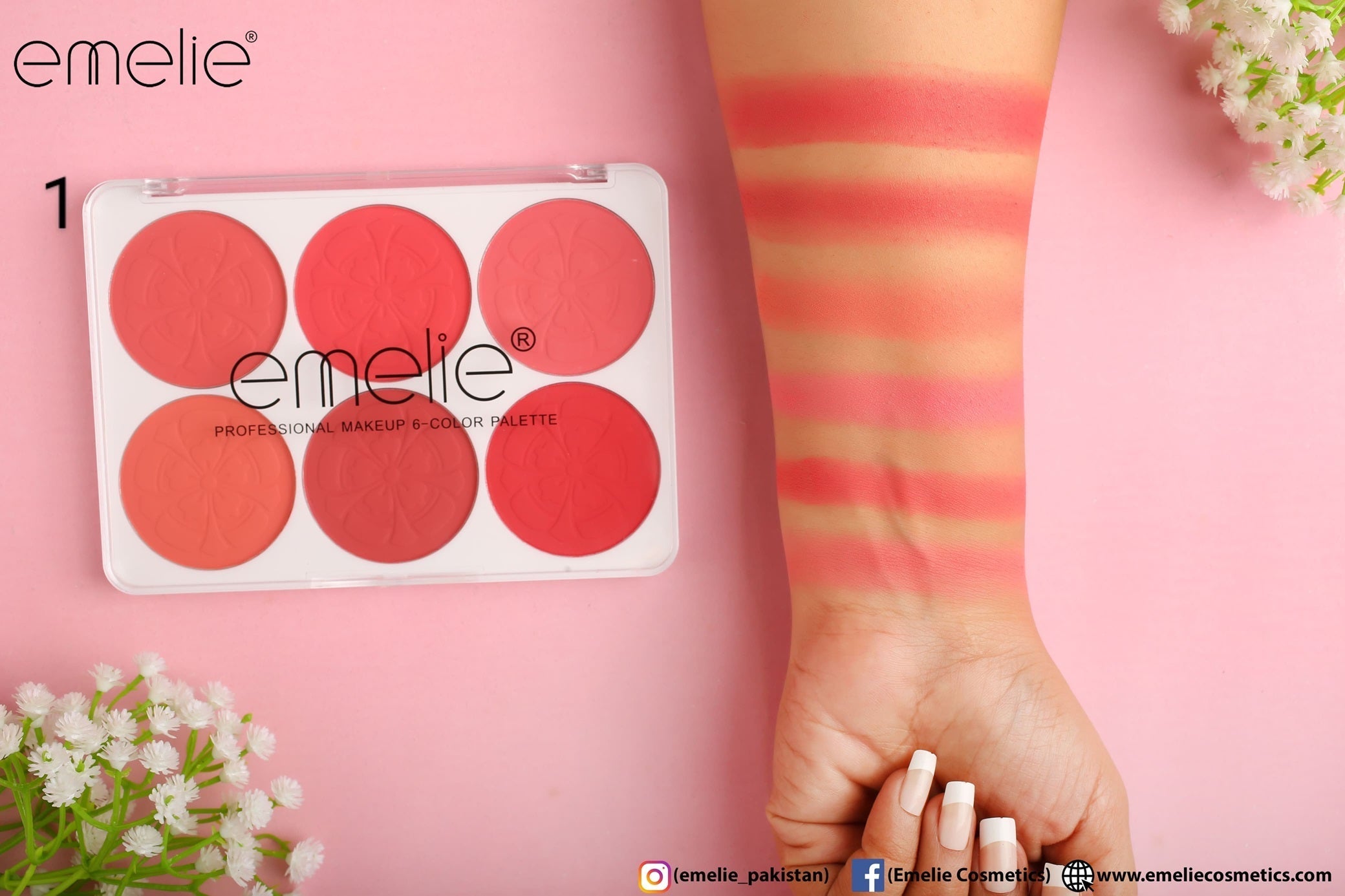 Emelie Matte Blusher 6 Color Pallete