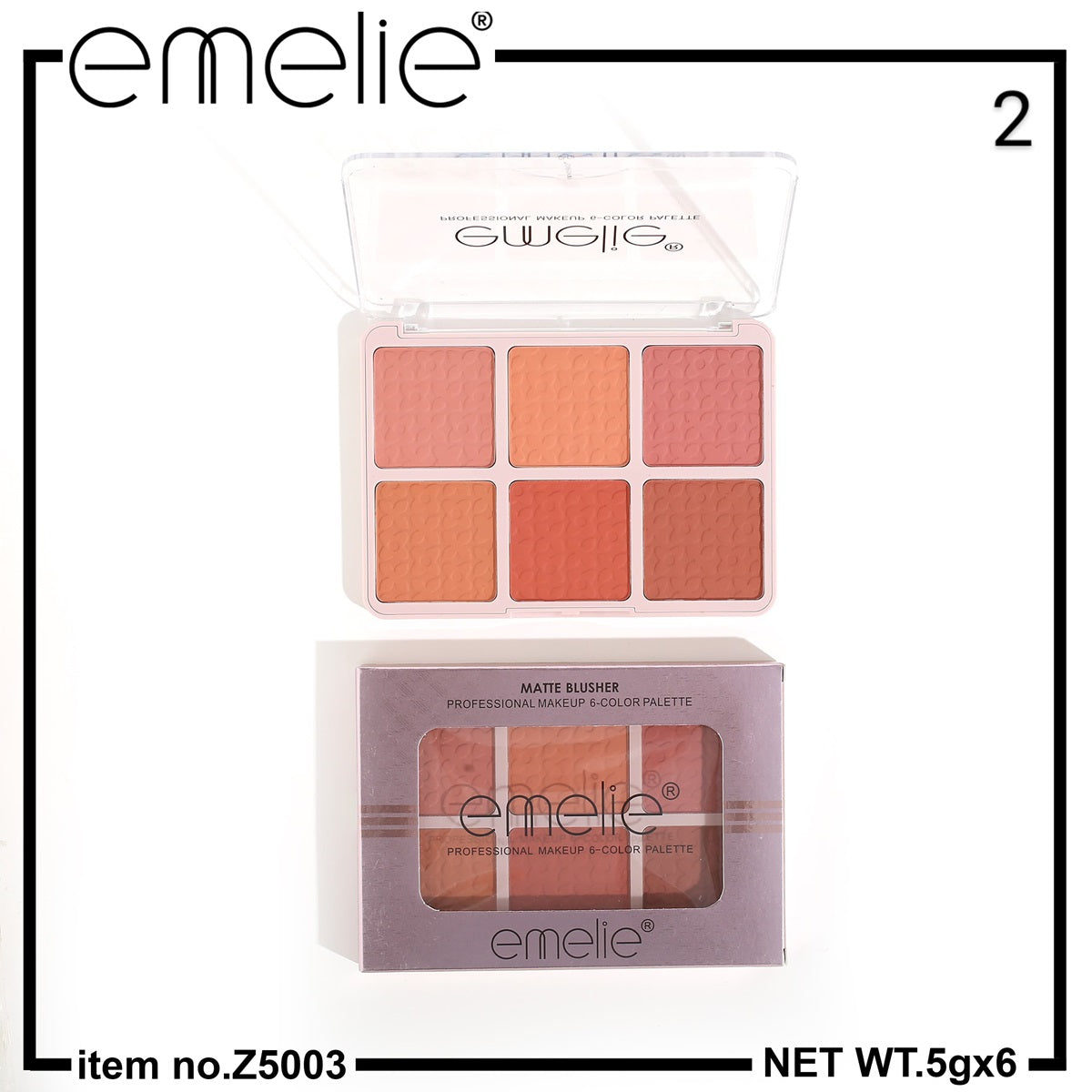 Emelie Matte Blusher 6 Color Pallete