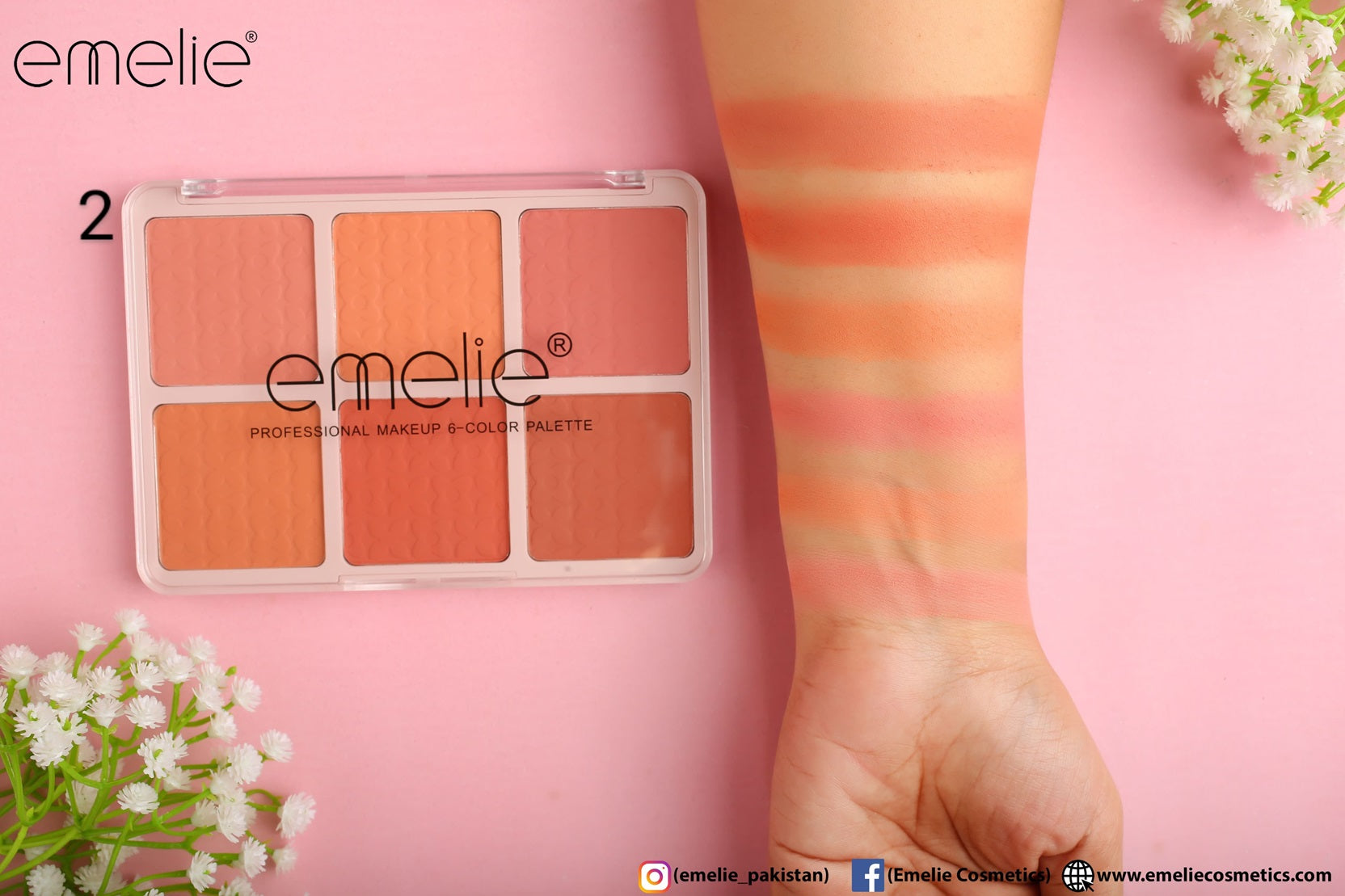 Emelie Matte Blusher 6 Color Pallete