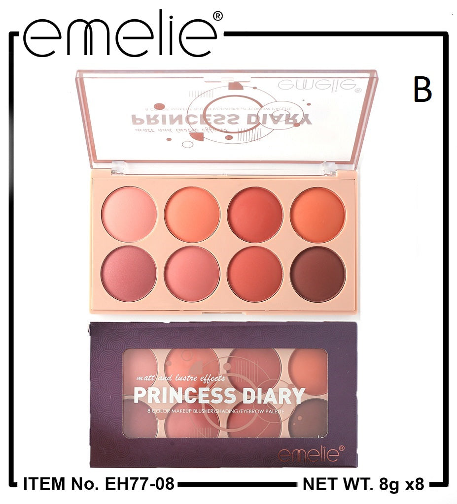 Emelie Princess Diary 8 Color Blusher & Eyeshadow
