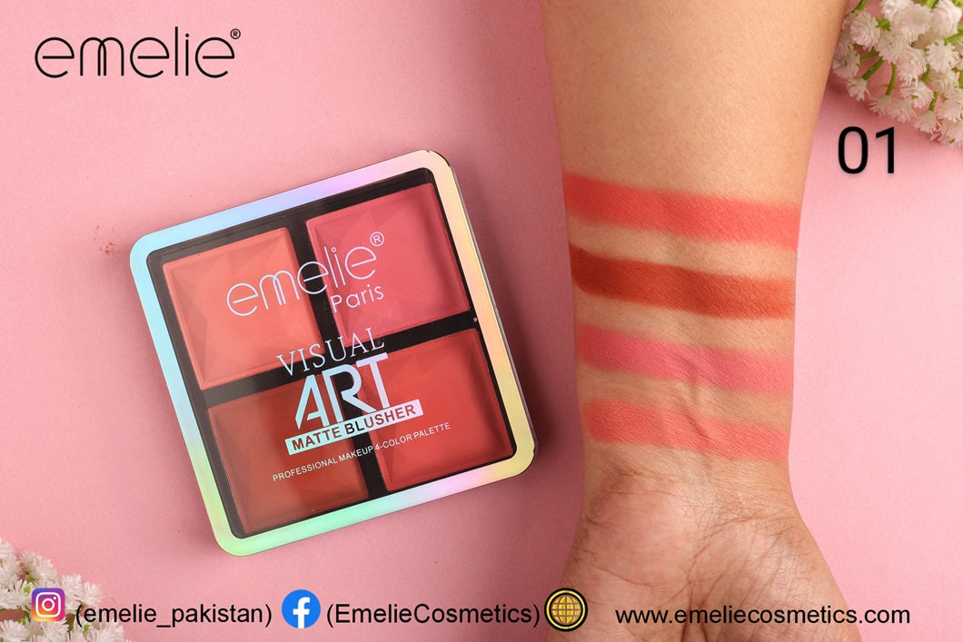 Emelie Visual Art Matte Blusher 4 Color Palette