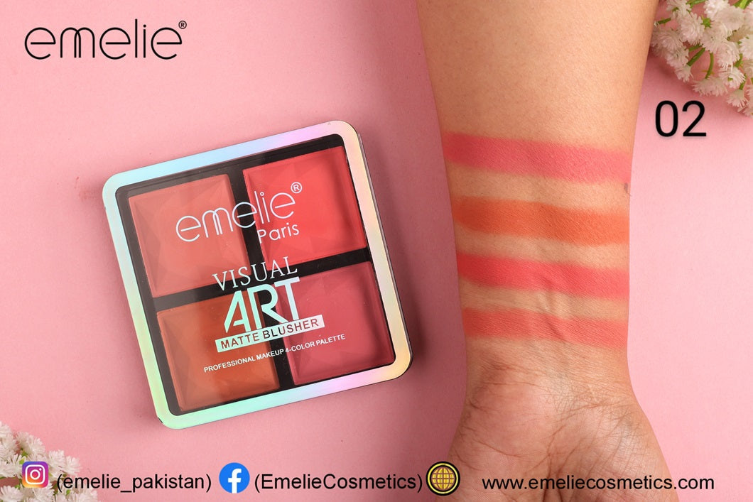 Emelie Visual Art Matte Blusher 4 Color Palette