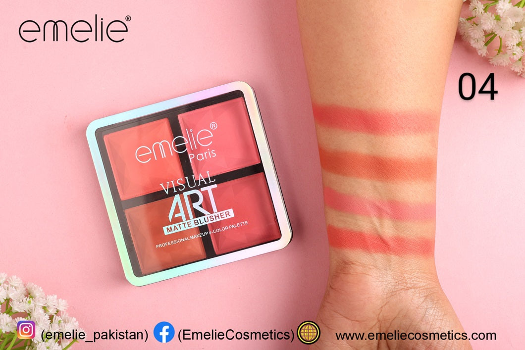 Emelie Visual Art Matte Blusher 4 Color Palette