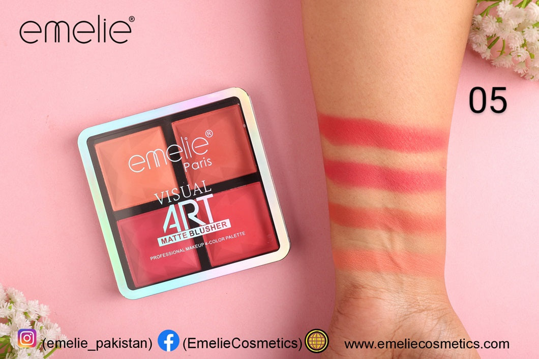 Emelie Visual Art Matte Blusher 4 Color Palette