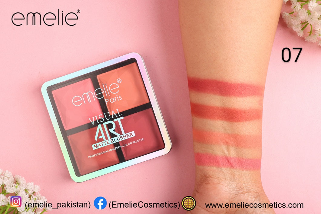 Emelie Visual Art Matte Blusher 4 Color Palette