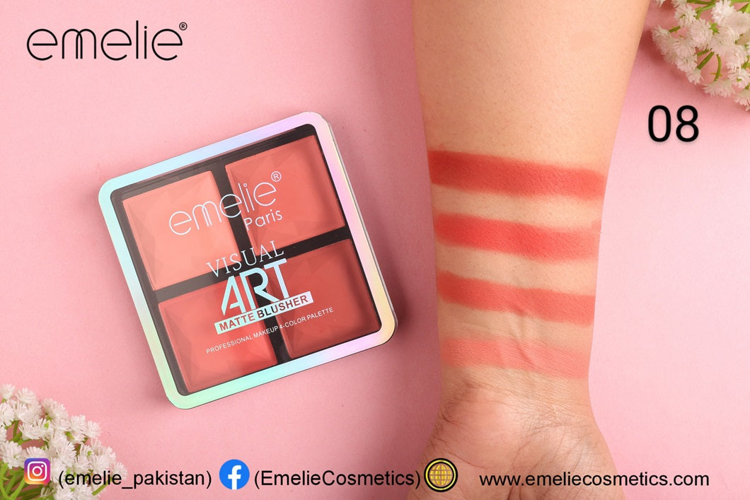 Emelie Visual Art Matte Blusher 4 Color Palette