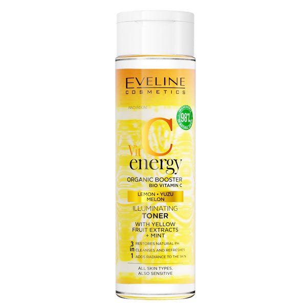 Eveline Vit C Energy Organic Booster Illuminating Toner Lemon + Yuzu Melon 200 ML