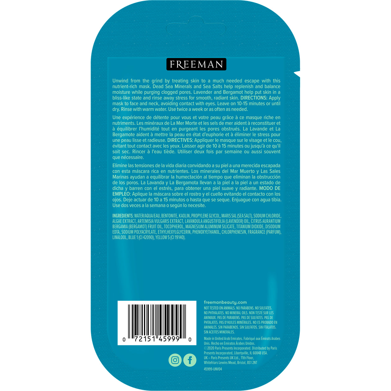 Freeman Dead Sea Mineral Clay Mask 15 ML