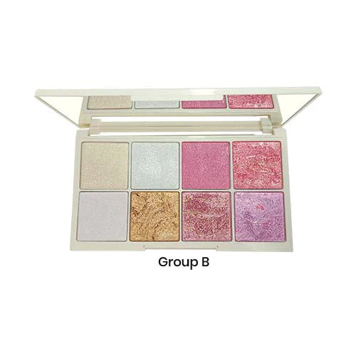 Glamorous Face 8 Colour Teracotta Blush & Shimmer Highlighter Kit