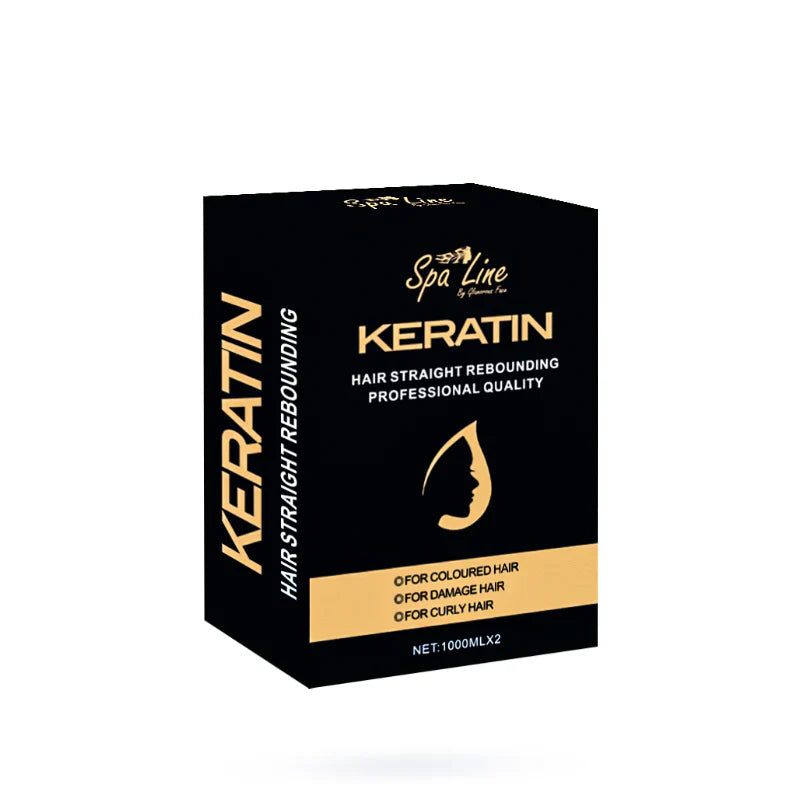 Spa Line Keratin Professional Hair Straight Rebounding – For Colored, Damaged, and Curly Hair 1000 ML