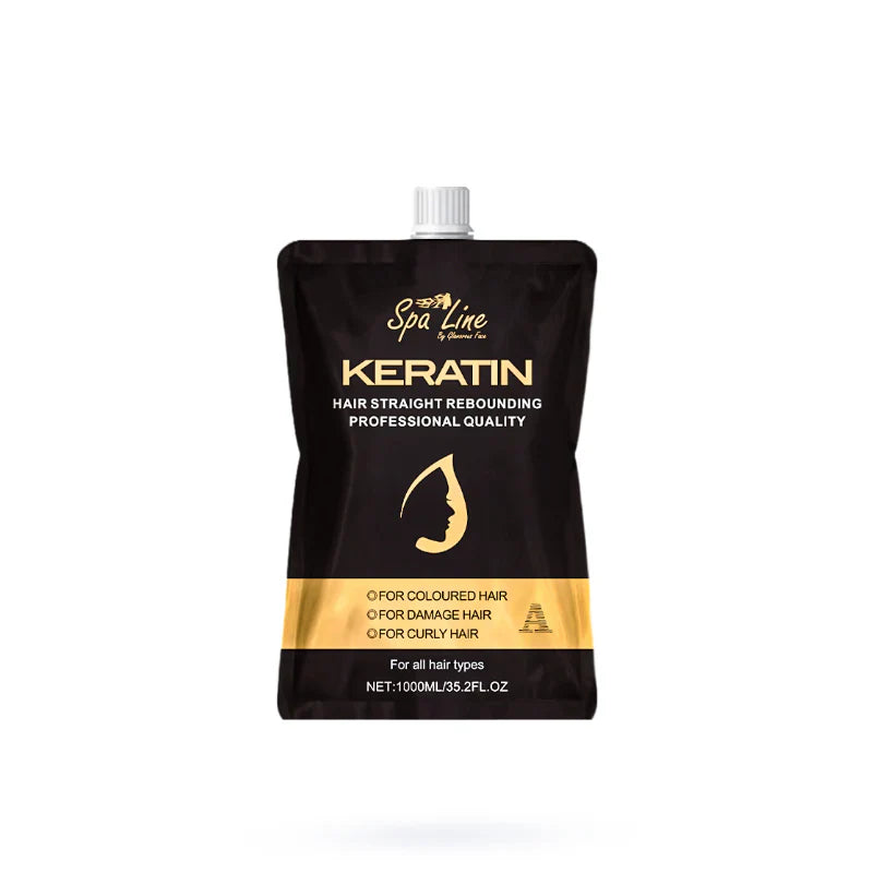 Spa Line Keratin Professional Hair Straight Rebounding – For Colored, Damaged, and Curly Hair 1000 ML