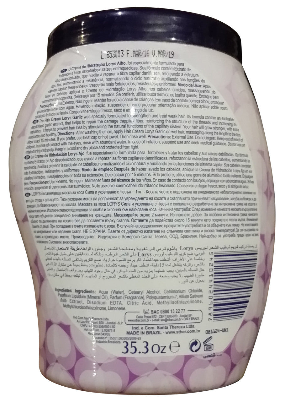 Lorys Garlic Deep Moisturizing Hair Cream 1 KG