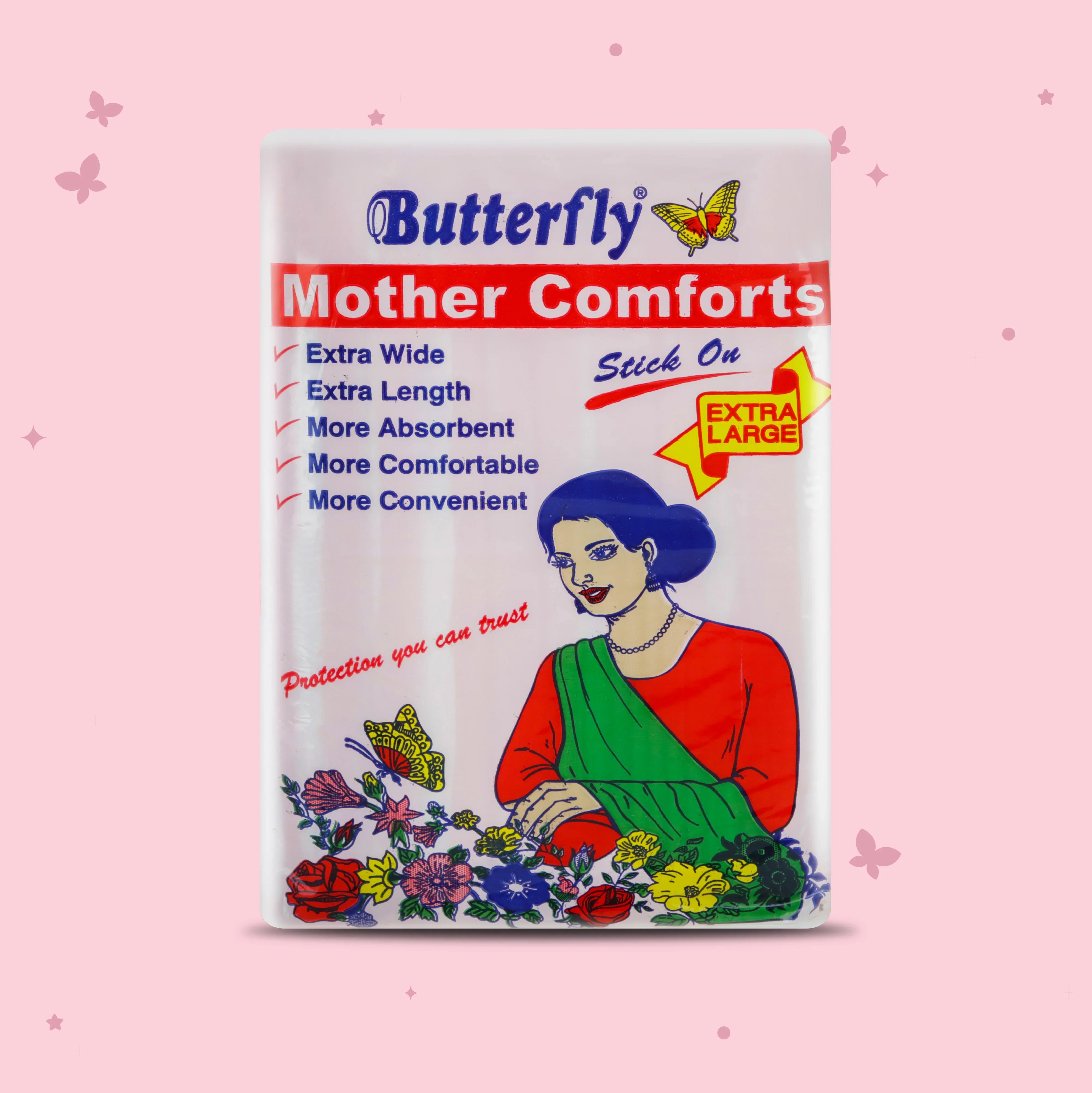 Mother Comforts Stick On Extra Long 10 pcs