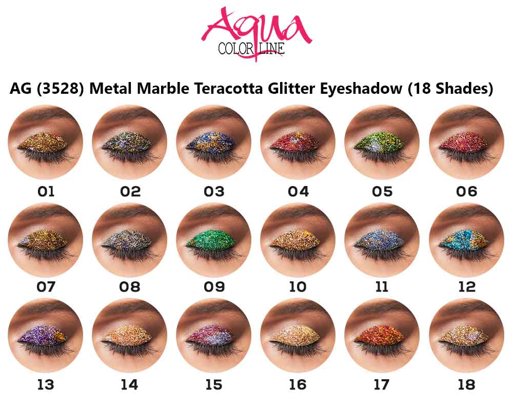 Aqua Color Line Metals Marble Teracotta Glitter Eyeshadow