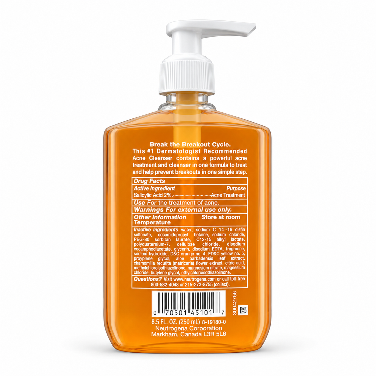 Neutrogena Oil-Free Acne Wash 250 ML